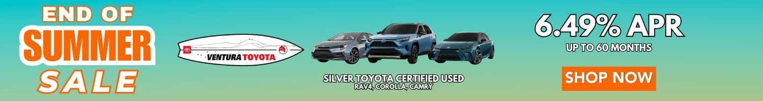 Silver Toyota Certified Used Deals in Ventura, Oxnard and Santa Barbara.