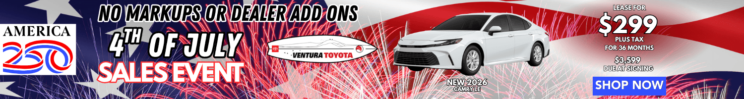New Camry LE Lease Deal in Ventura. Near Oxnard, Simi Valley, Thousand Oaks and Santa Barbara.