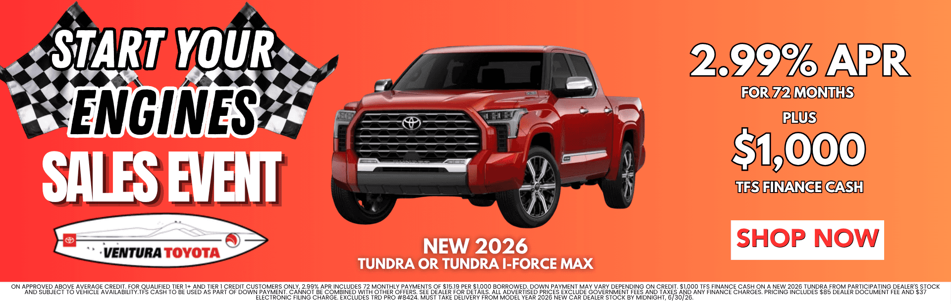 New Tacoma Lease Deal in Ventura, CA. Newar Oxnard, Santa Barbara and Thousand Oaks.