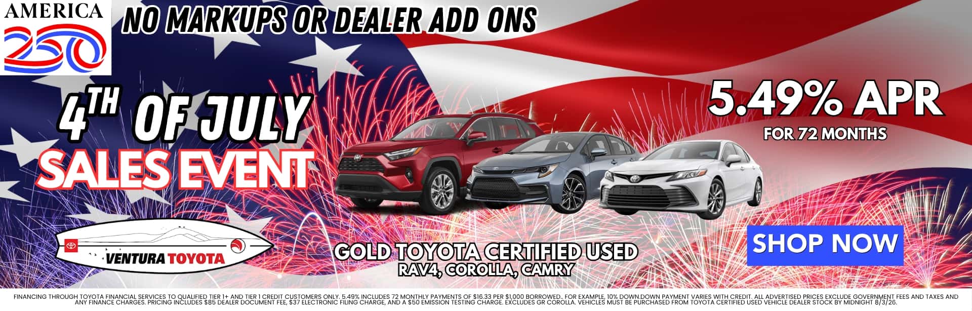 Gold Toyota Certified Used Cars deals in Ventura, Oxnard & Santa Barbara