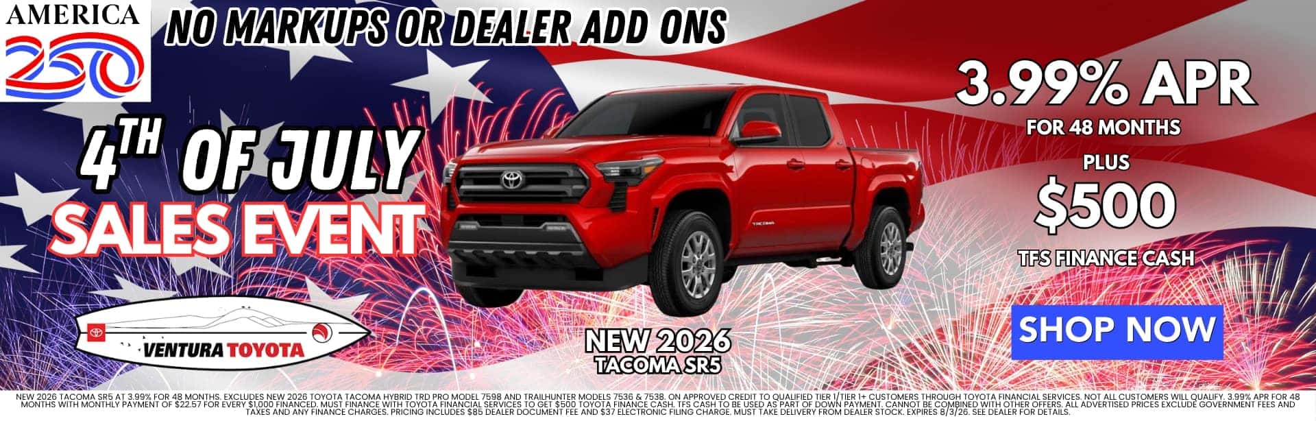New Tacoma APR Deal in Ventura, CA. Near Oxnard, Santa Barbara and Thousand Oaks