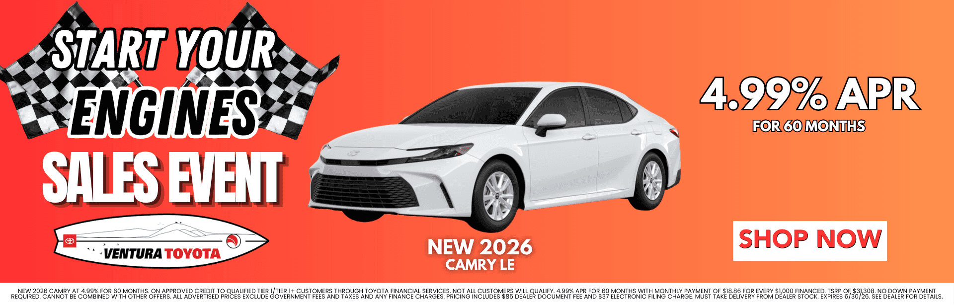 New Camry APR Special in Ventura. Near Oxnard, Simi Valley, Thousand Oaks and Santa Barbara.