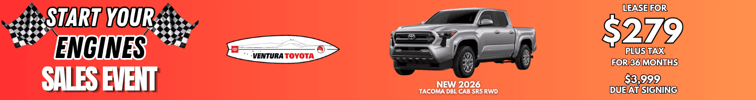 New Tacoma Lease Deal in Ventura, CA. Newar Oxnard, Santa Barbara and Thousand Oaks.