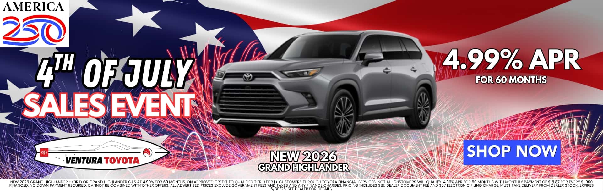 New Grand Highlander APR Special in Ventura. Near Oxnard, Simi Valley, Thousand Oaks and Santa Barbara.
