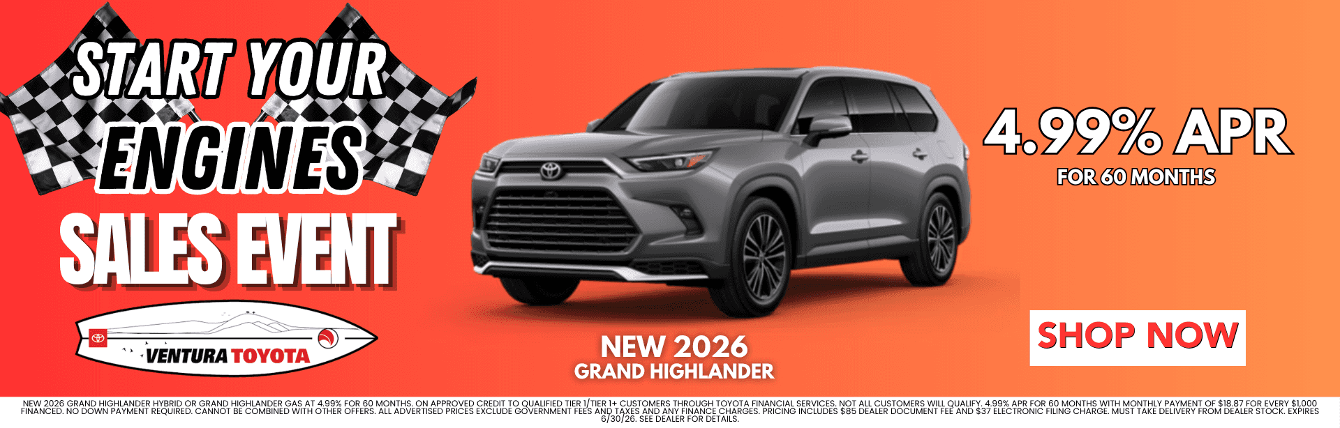 New Grand Highlander APR Special in Ventura. Near Oxnard, Simi Valley, Thousand Oaks and Santa Barbara.