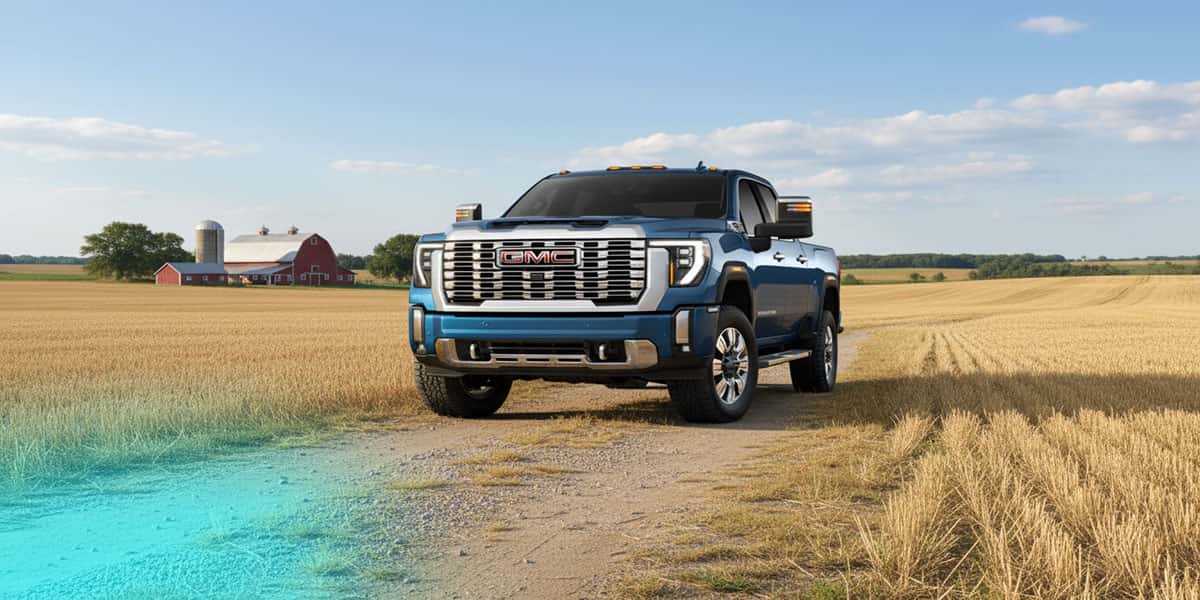 GMC Sierra Heavy Duty in Wisconsin Farm Field Near Wausau, Marshfield and Stevens Point