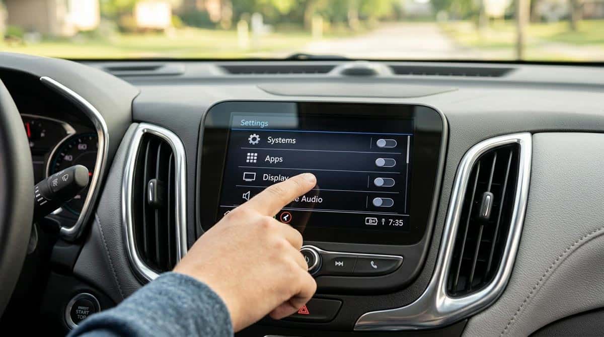 Teen Driver settings menu on a Chevy infotainment display