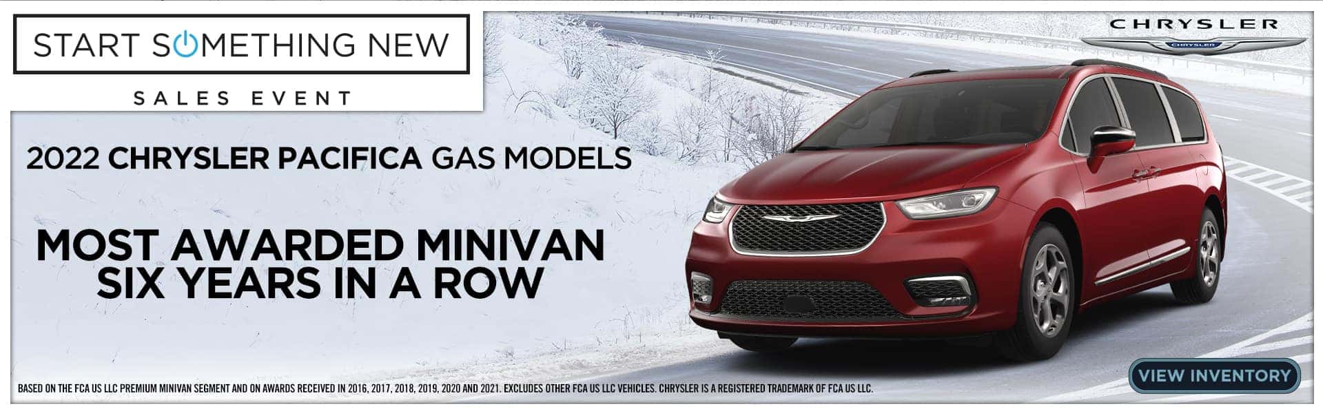 Pacifica Most awarded minivan 6 years in a row