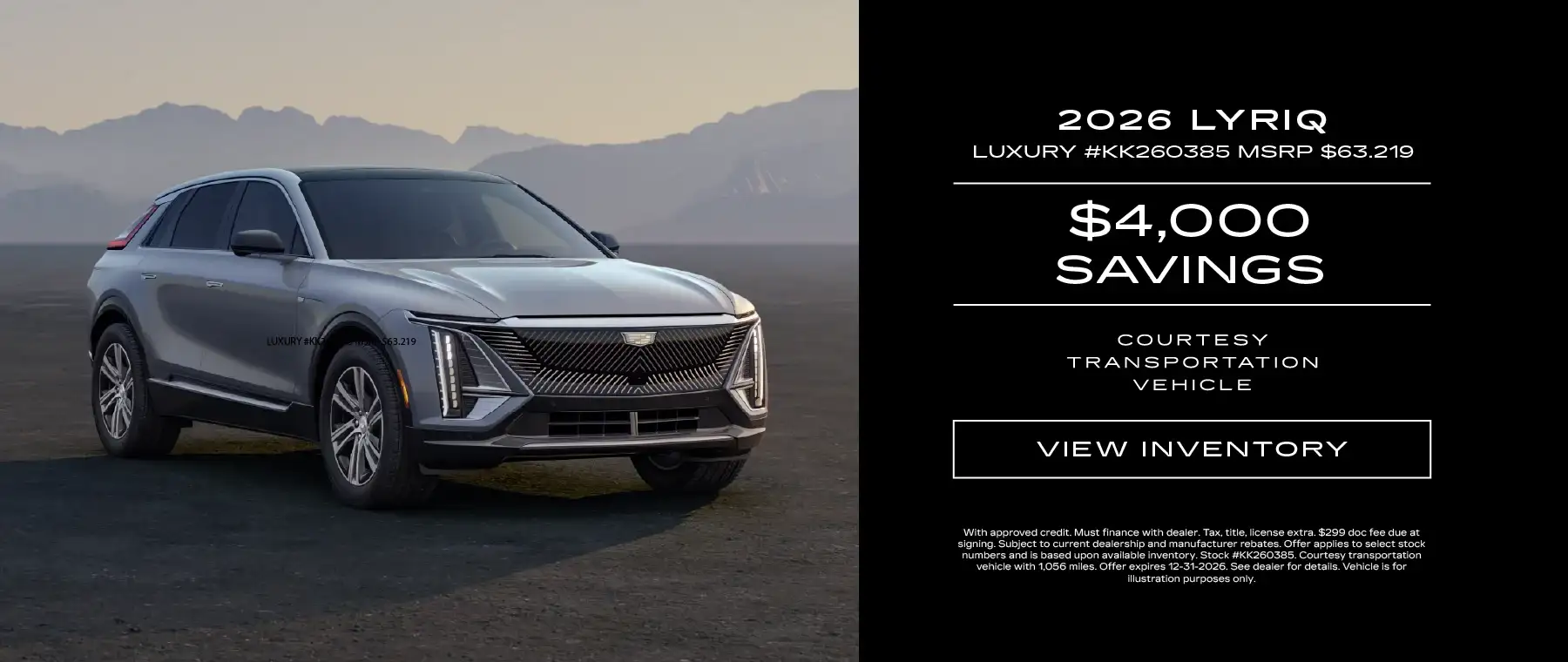 2026 Cadillac Lyriq Luxury (KK260385) - $4,000 Savings*